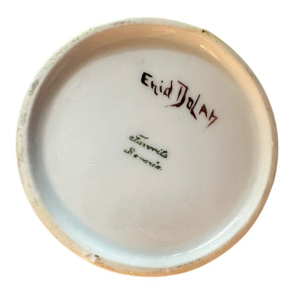 Vtg Hand Painted Ceramic Creamer Gold Handle Floral, Enid Dolay Bavaria Germany - Picture 4 of 4